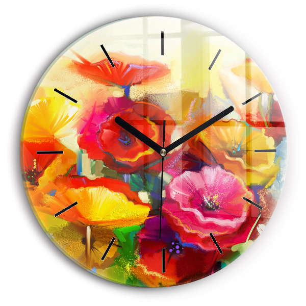 Reloj redondo pared Amapolas de colores