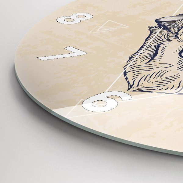 Reloj redondo pared Cabeza de lobo