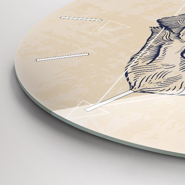 Reloj redondo pared Cabeza de lobo