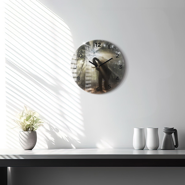 Reloj redondo pared Elefante en la jungla