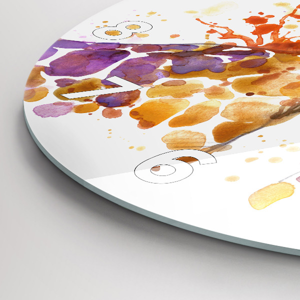 Reloj redondo pared Jirafa acuarela