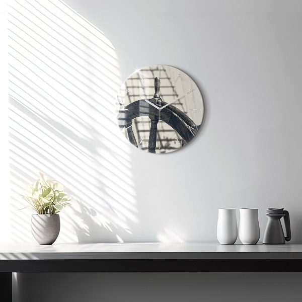 Reloj de cristal redondo Barco antiguo