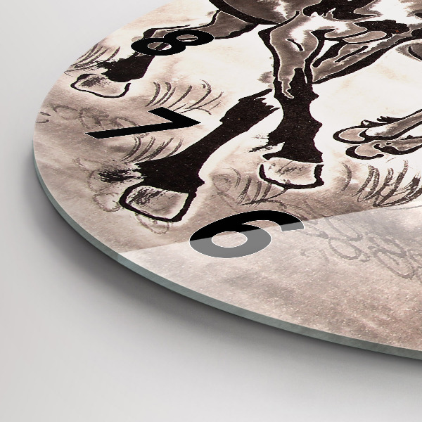 Reloj de cristal redondo Caballos al galope