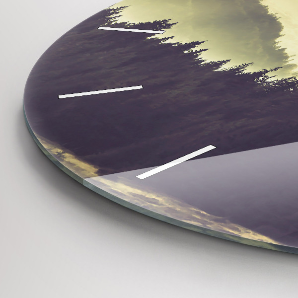 Reloj de cristal redondo Laderas neblinosas