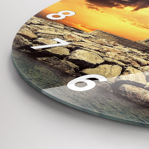 Reloj de pared redondo Faro en el mar