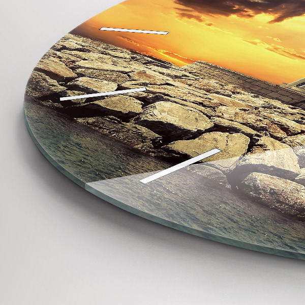 Reloj de pared redondo Faro en el mar