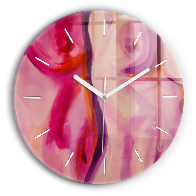 Reloj de cristal redondo Pintura Mujeres