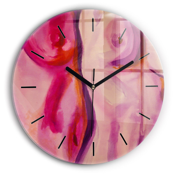 Reloj de cristal redondo Pintura Mujeres