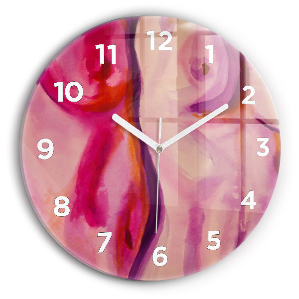 Reloj de cristal redondo Pintura Mujeres
