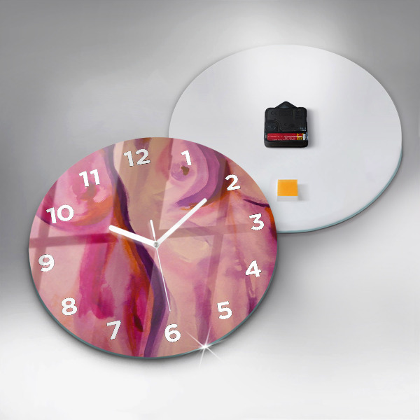 Reloj de cristal redondo Pintura Mujeres