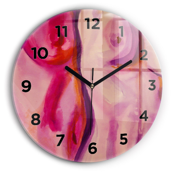Reloj de cristal redondo Pintura Mujeres
