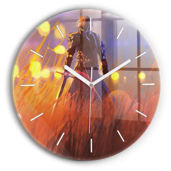 Reloj de pared redondo Caballero con espada