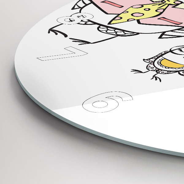 Reloj redondo pared Póster vintage con búhos