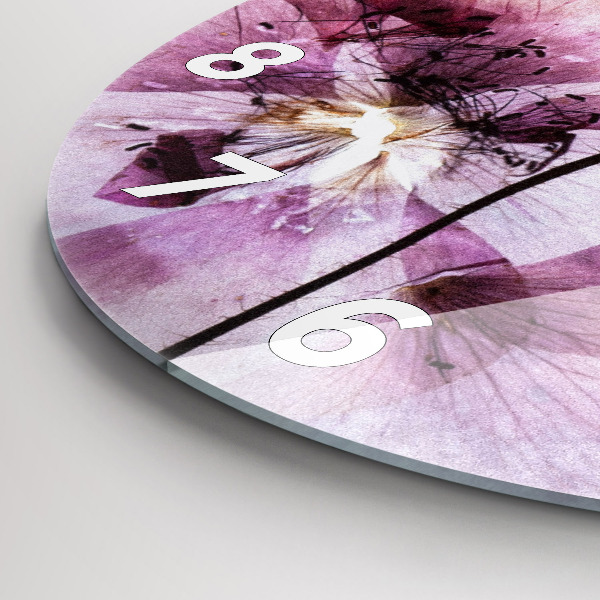 Reloj de cristal redondo Amapolas secas Flores