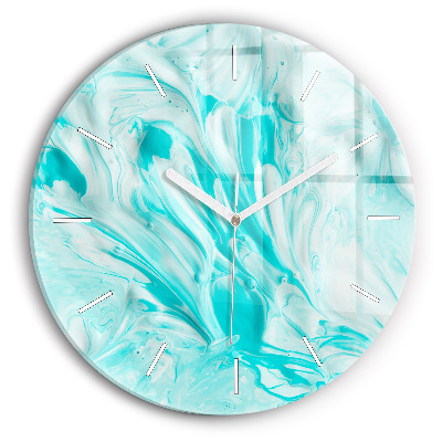 Reloj de cristal redondo Abstracción azul