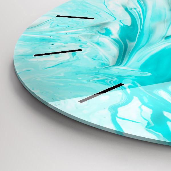 Reloj de cristal redondo Abstracción azul