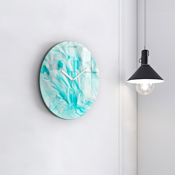 Reloj de cristal redondo Abstracción azul