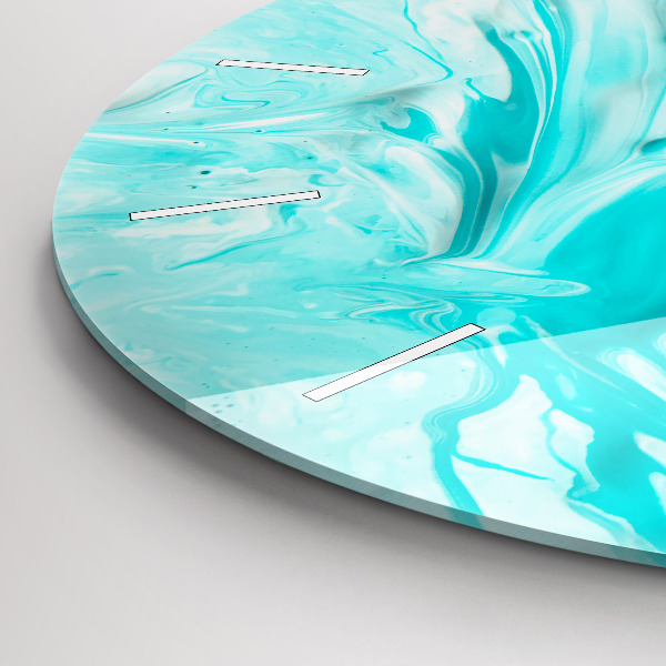 Reloj de cristal redondo Abstracción azul