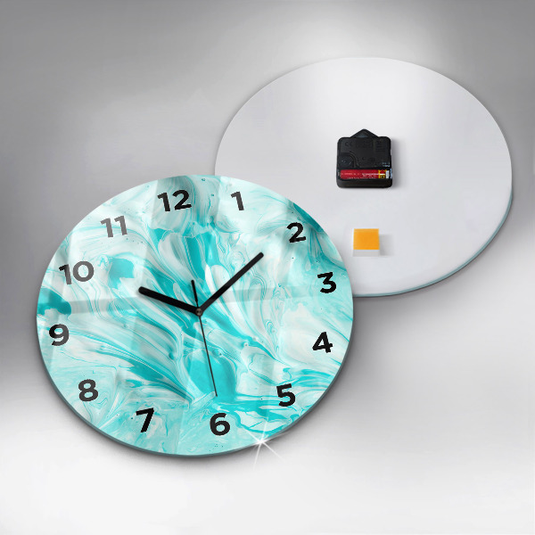 Reloj de cristal redondo Abstracción azul