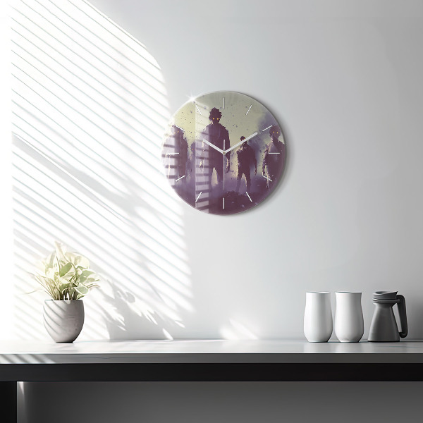 Reloj de cristal redondo Zombie de noche - halloween