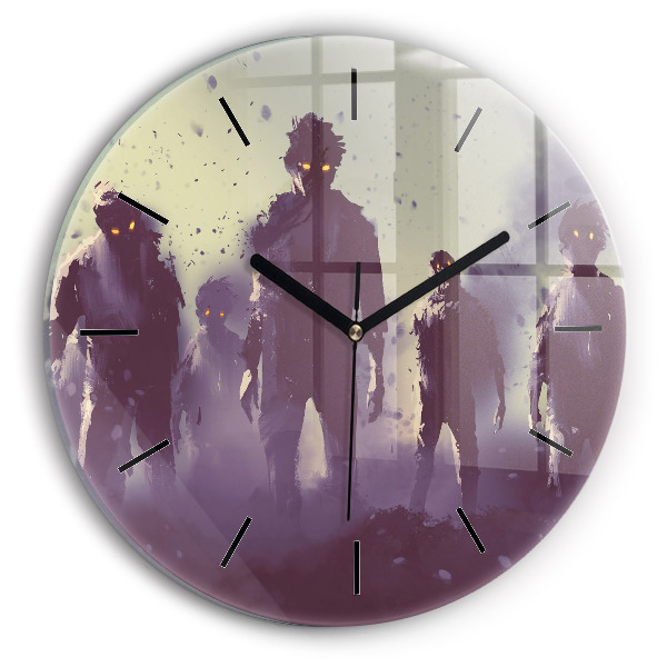 Reloj de cristal redondo Zombie de noche - halloween