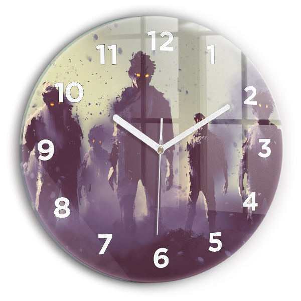 Reloj de cristal redondo Zombie de noche - halloween