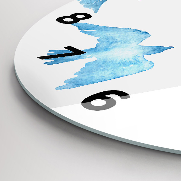 Reloj de cristal redondo Pájaros azules volando