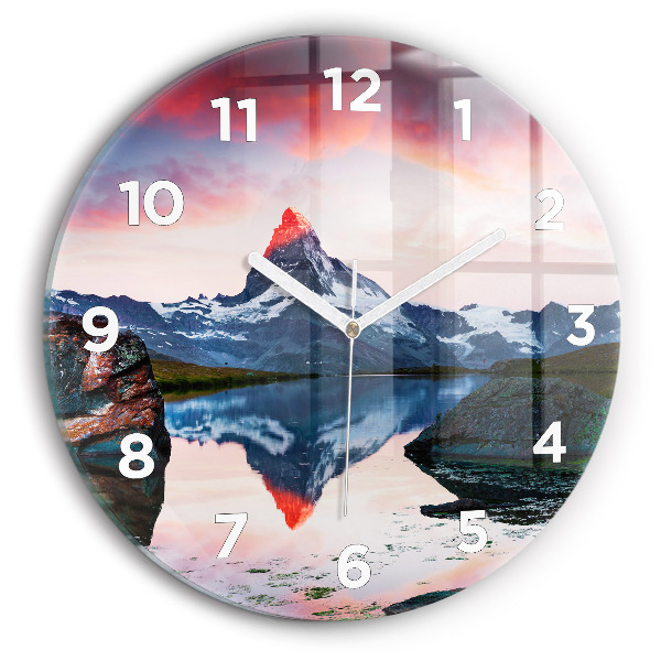 Reloj redondo pared Lago Stellisee Matterhorn