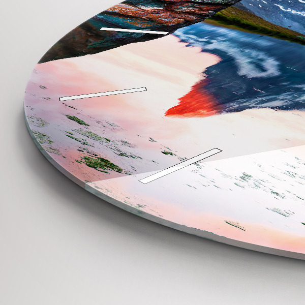 Reloj redondo pared Lago Stellisee Matterhorn