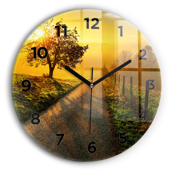 Reloj de cristal redondo Niebla al amanecer