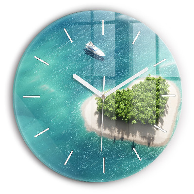 Reloj de cristal redondo Isla corazón
