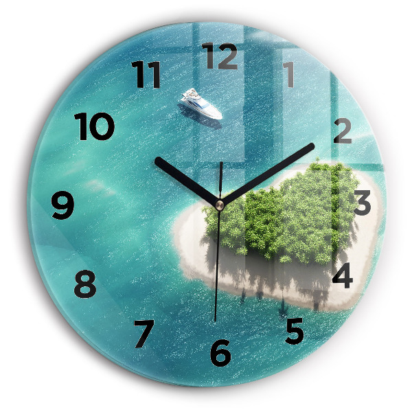 Reloj de cristal redondo Isla corazón