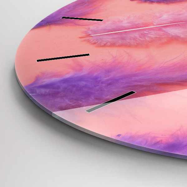 Reloj de pared redondo Plumas de colores