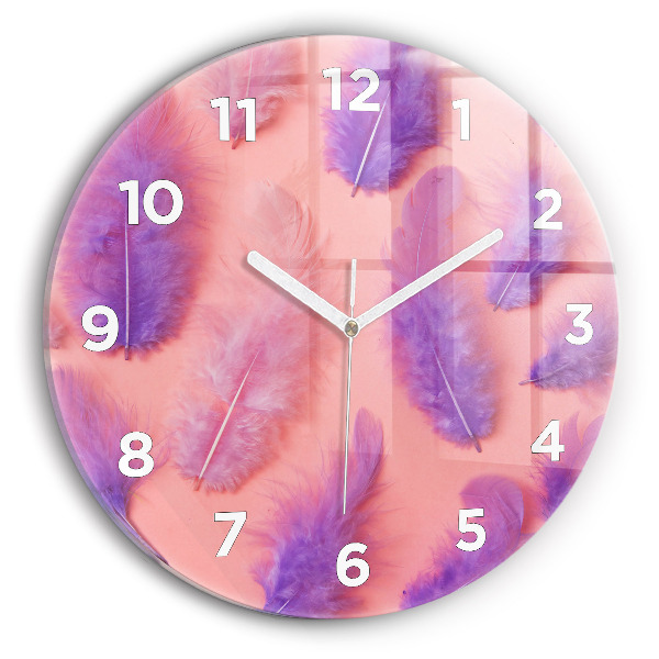 Reloj de pared redondo Plumas de colores