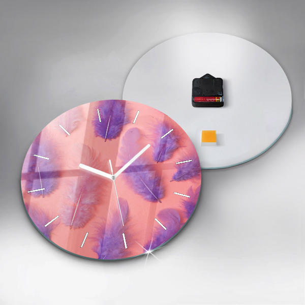 Reloj de pared redondo Plumas de colores