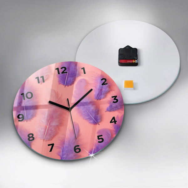 Reloj de pared redondo Plumas de colores