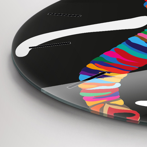 Reloj de pared redondo Elefante de colores