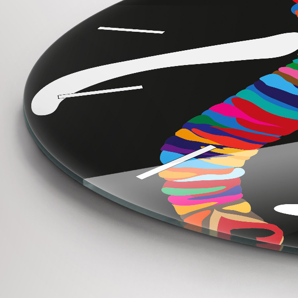 Reloj de pared redondo Elefante de colores