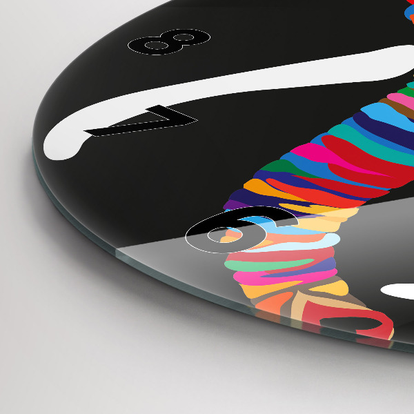 Reloj de pared redondo Elefante de colores