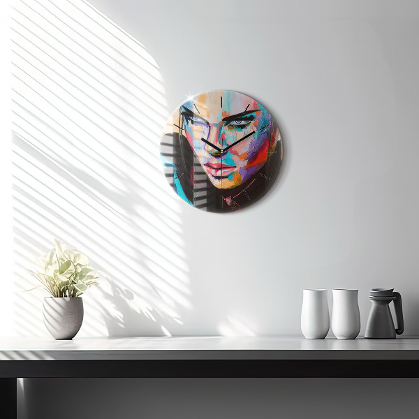 Reloj redondo pared Retrato de mujer