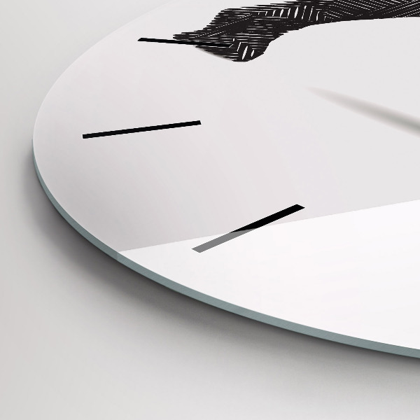 Reloj de pared redondo Rinoceronte line art