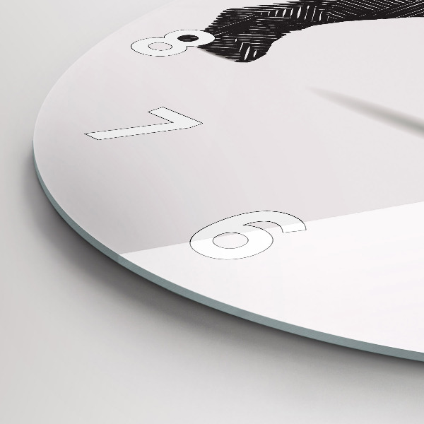 Reloj de pared redondo Rinoceronte line art