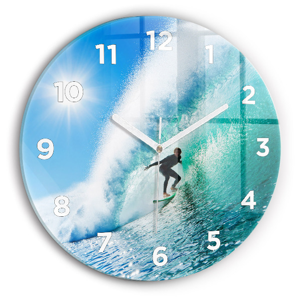 Reloj de cristal redondo Surf en Hawai