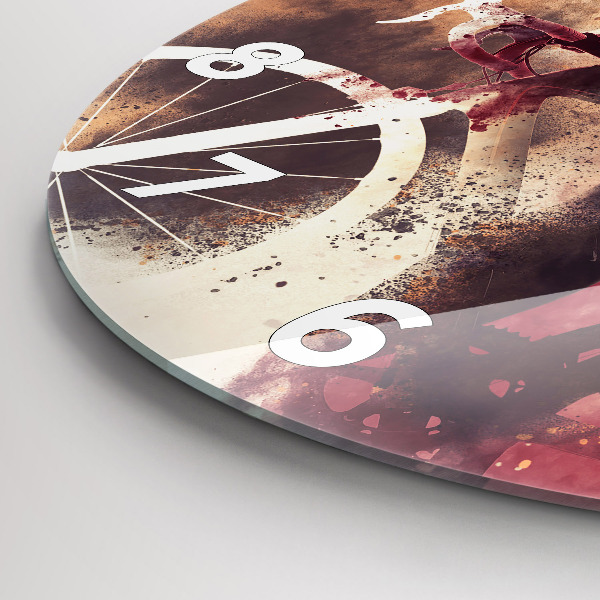 Reloj redondo pared Mujer y bicicleta