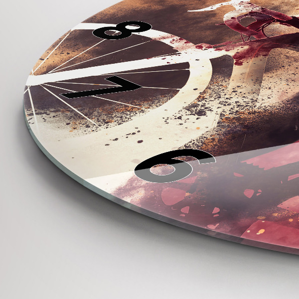 Reloj redondo pared Mujer y bicicleta