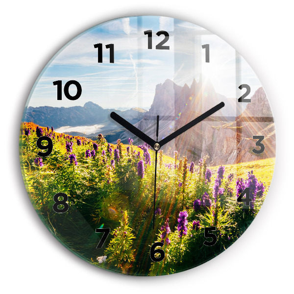 Reloj redondo pared Pradera de lavanda