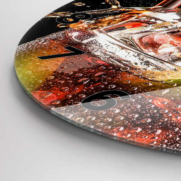 Reloj de cristal redondo Bebida con hielo