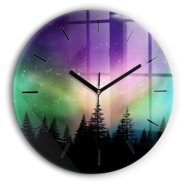 Reloj redondo pared Aurora boreal