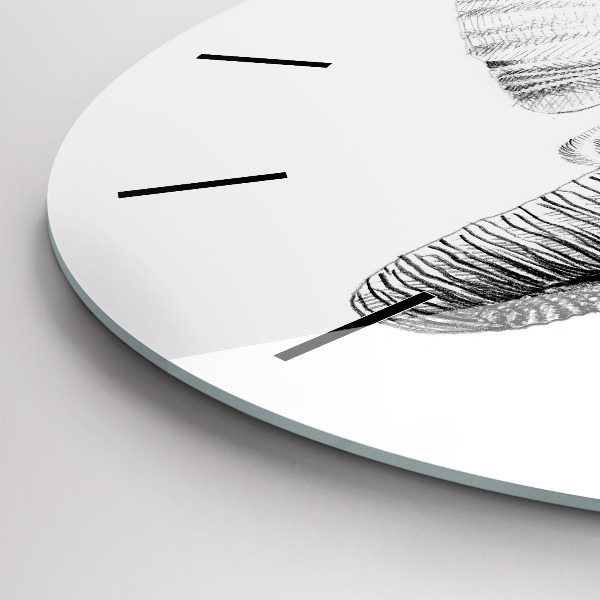 Reloj de pared redondo Vector cabeza de elefante