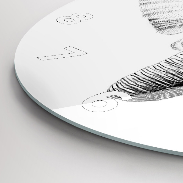 Reloj de pared redondo Vector cabeza de elefante